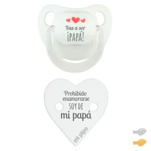 Pack Dúo Baby Deco Blanco-corazones rojo Vas a ser Papá-Prohibido Papá