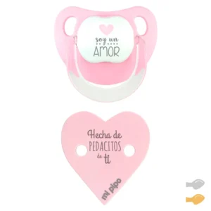 Pack Dúo Baby Deco Corazón rosa Soy un amor-Pedacitos