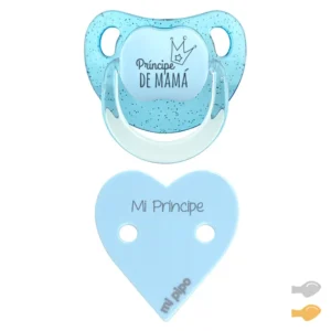 Pack Dúo Baby Glitter Corazón Rosa o Azul Principe/Princesa Mamá/Papá-Mi Príncipe/Princesa