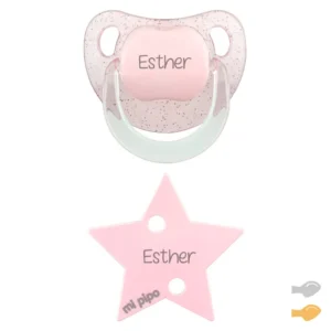 Pack Dúo Baby Glitter Estrella Rosa Personalizado