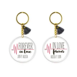 Pack Llaveros Personalizados Metacrilato Forever in Love (nombres)