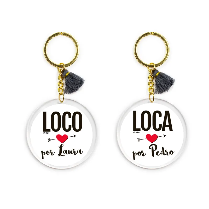 Pack Llaveros Personalizados Metacrilato Locos por (nombres) Pack Llaveros Personalizados Metacrilato Locos por (nombres)