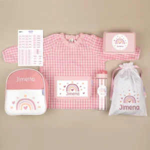 Pack Mi Guarde Arcoíris Blush Rosa personalizado + Regalo Cajita porta alimentos (disponible próximamente)