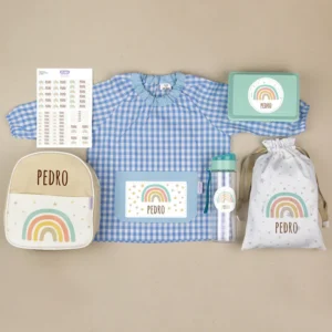 Pack Mi Guarde Arcoíris Soft Azul personalizado + Regalo Cajita porta alimentos Pack Mi Guarde Arcoíris Soft Azul personalizado + Regalo Cajita porta alimentos
