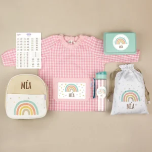 Pack Mi Guarde Arcoíris Soft Rosa personalizado + Regalo Cajita porta alimentos Pack Mi Guarde Arcoíris Soft Rosa personalizado + Regalo Cajita porta alimentos