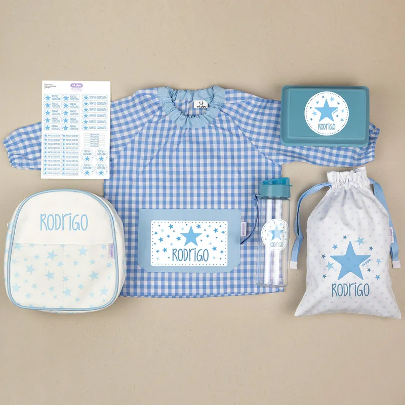 Pack Mi Guarde Estrellas Azul personalizado + Regalo Cajita porta alimentos Pack Mi Guarde Estrellas Azul personalizado + Regalo Cajita porta alimentos