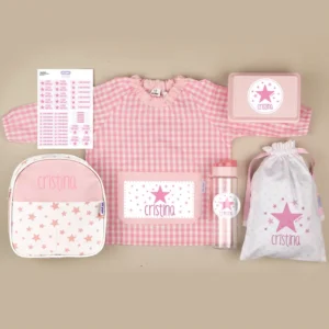 Pack Mi Guarde Estrellas Rosa personalizado + Regalo Cajita porta alimentos Pack Mi Guarde Estrellas Rosa personalizado + Regalo Cajita porta alimentos