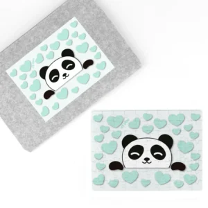 Puzzle + Estuche Panda menta sin personalizar