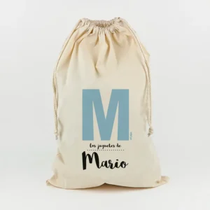Saco para Juguetes Personalizado Inicial azul juguetes