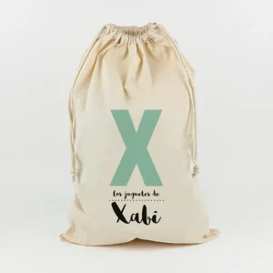 Saco para Juguetes Personalizado Inicial menta juguetes
