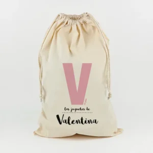 Saco para Juguetes Personalizado Inicial rosa juguetes