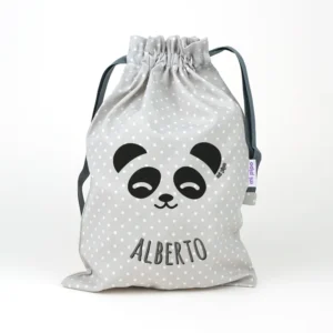 Saquito Panda Gris personalizado