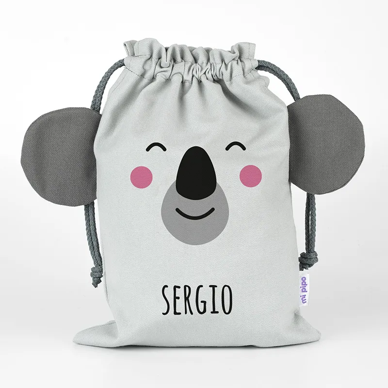Saquito Zoo Koala Gris personalizado Saquito Zoo Koala Gris personalizado