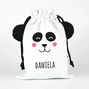 Saquito Zoo Panda Blanco personalizado