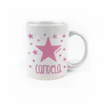 Taza cerámica o plástico Estrella Rosa personalizada