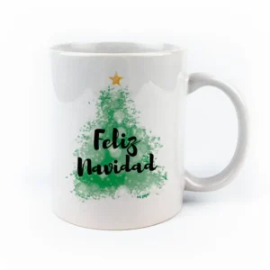 Taza cerámica o plástico Feliz Navidad Árbol difuminado Taza cerámica o plástico Feliz Navidad Árbol difuminado