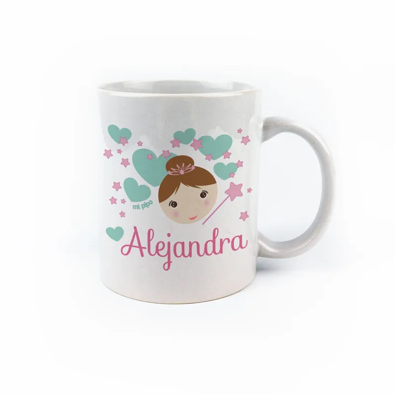 Taza cerámica o plástico Hada personalizada Taza cerámica o plástico Hada personalizada