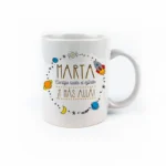 Taza cerámica o plástico (Nombre) contigo hasta el Infinito ¡y más allá! personalizada