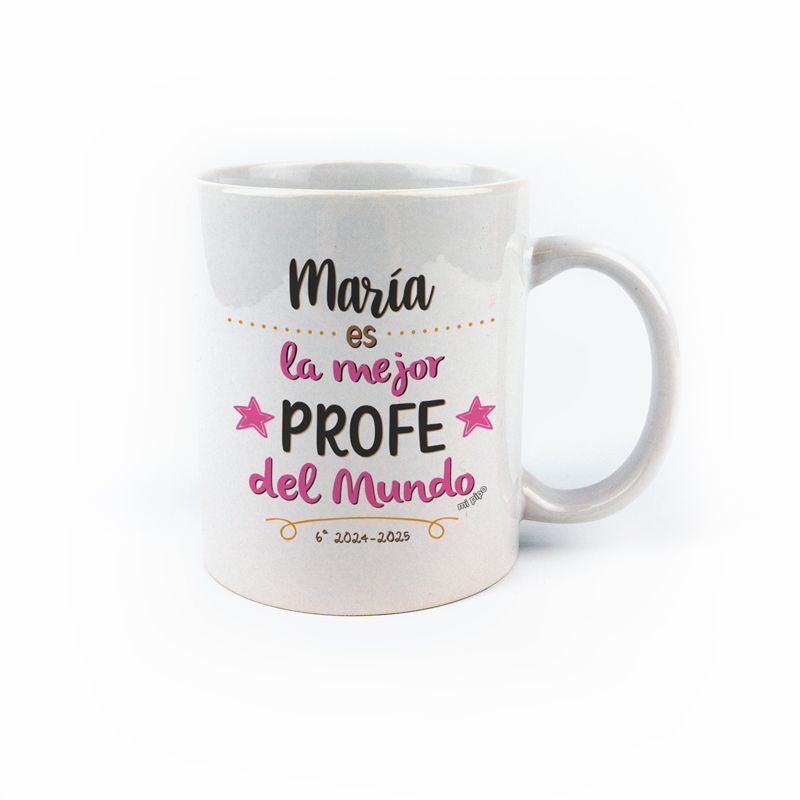 Taza cerámica o plástico (Nombre) es la mejor Profe del mundo personalizada Taza cerámica o plástico (Nombre) es la mejor Profe del mundo personalizada
