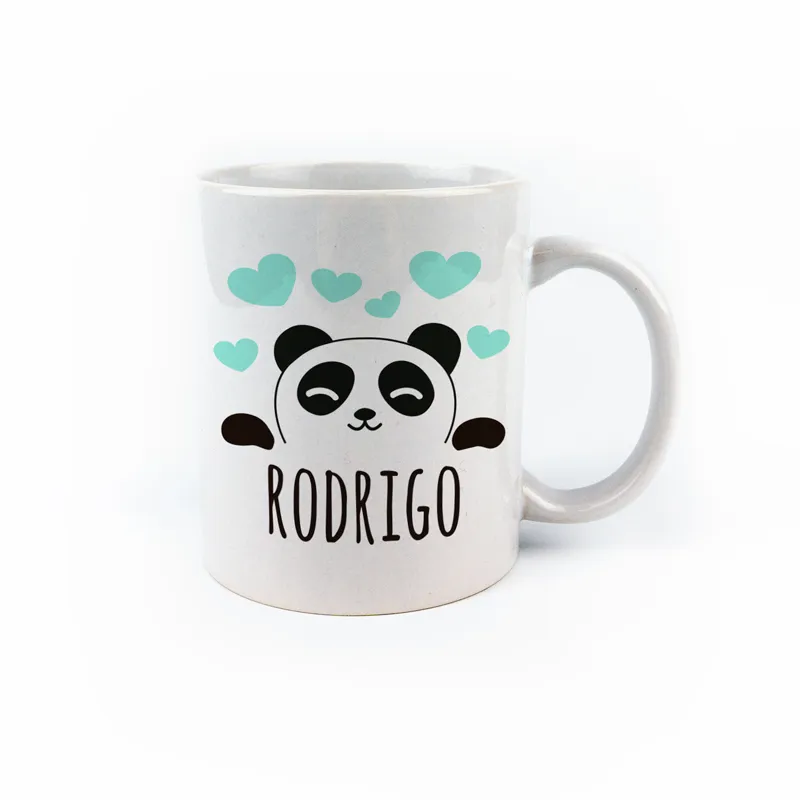 Taza cerámica o plástico Panda Menta personalizada Taza cerámica o plástico Panda Menta personalizada