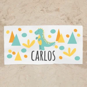 Toalla de baño Premium Dinosaurio Personalizada