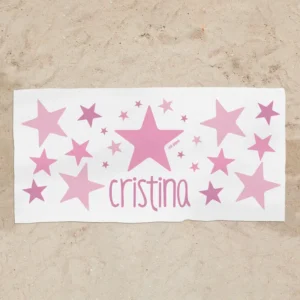 Toalla de baño Premium Estrella Rosa Personalizada