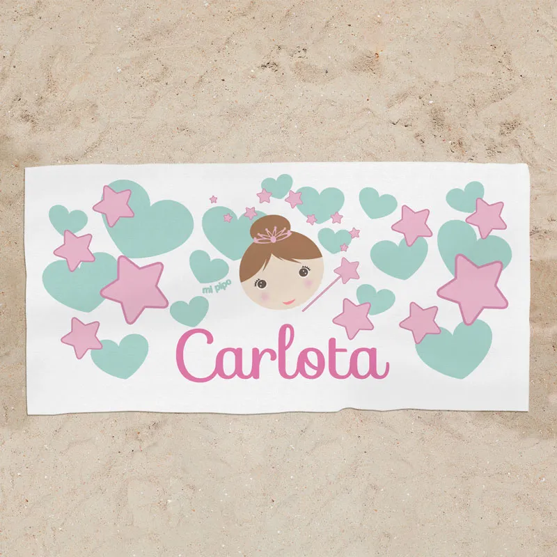 Toalla de baño Premium Hada Personalizada Toalla de baño Premium Hada Personalizada