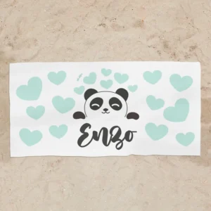 Toalla de baño Premium Panda Menta Personalizada
