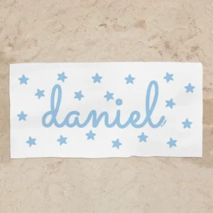 Toalla de baño Premium Personalizada Candy Celeste, elige dibujo