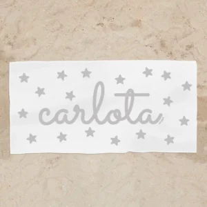 Toalla de baño Premium Personalizada Candy Gris, elige dibujo