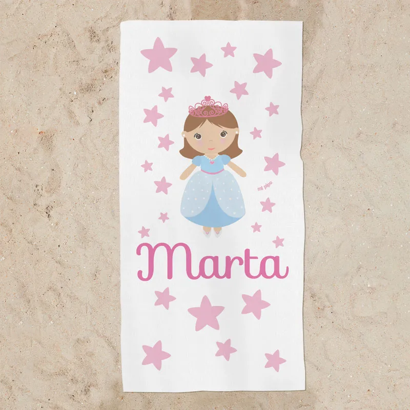 Toalla de baño Premium Princesa Personalizada Toalla de baño Premium Princesa Personalizada
