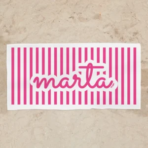 Toalla de baño Premium Rayas Fucsia Personalizada