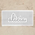 Toalla de baño Premium Rayas Gris Personalizada