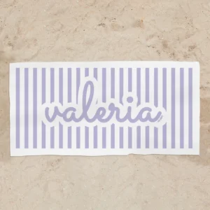Toalla de baño Premium Rayas Lila Personalizada