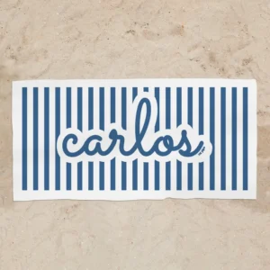 Toalla de baño Premium Rayas Marino Personalizada