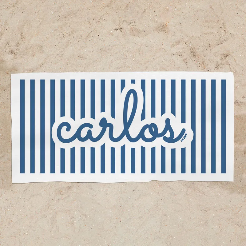 Toalla de baño Premium Rayas Marino Personalizada Toalla de baño Premium Rayas Marino Personalizada
