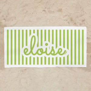 Toalla de baño Premium Rayas Verde Personalizada