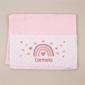 Toallita de Rizo Arcoíris Blush Personalizada