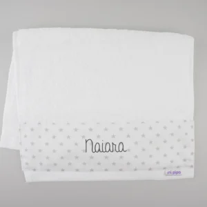 Toallita de Rizo bordada Blanca Personalizada