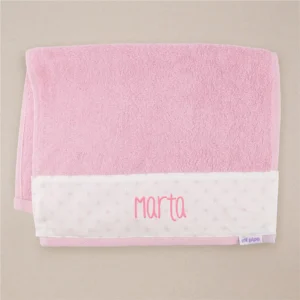 Toallita de Rizo bordada Rosa Personalizada
