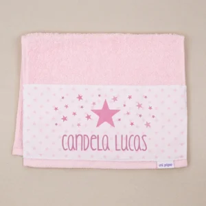 Toallita de Rizo Estrella Rosa Personalizada