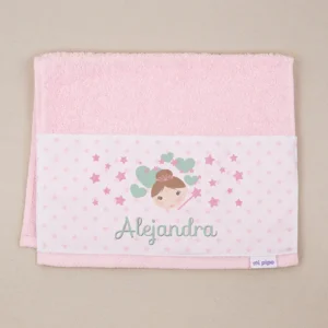 Toallita de Rizo Hada Rosa Personalizada