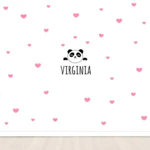 Vinilo decorativo Maxi Panda Corazones Rosa