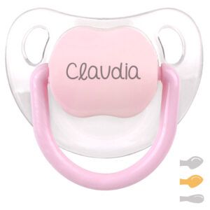 Chupete Baby Personalizado Transparente Rosa-Pastel