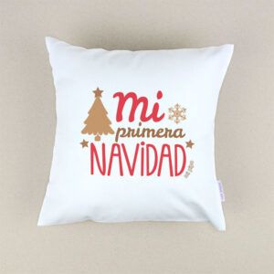 Cojín Navideño Mi primera Navidad estilo retro