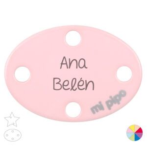 Broche Pinza Ovalado Personalizado Rosa