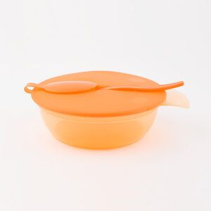 Plato con tapa y cuchara Naranja Personalizado