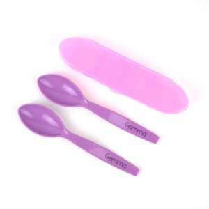 Set 2 Cucharas Senior con Estuche Personalizados Lila (SE PERSONALIZAN SOLO LAS CUCHARAS)