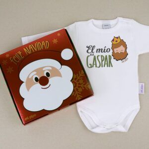 Babidu Body Navideño El Mío es Gaspar con cajita de regalo