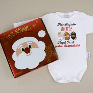 Babidu Body Navideño Han llegado los Reyes Papá Noel…¡estás despedido! con cajita de regalo